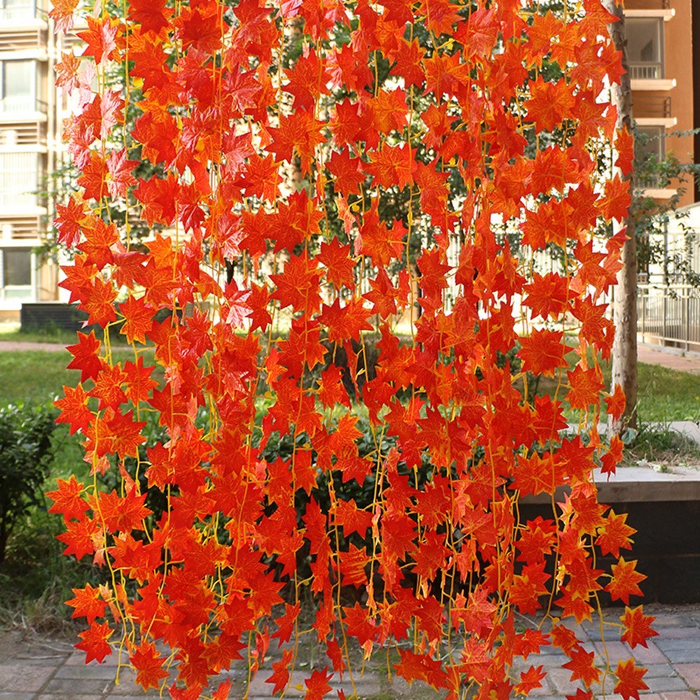 12 Strands Autumn Garland 2 4 M Long Leaf Decor for Door Frames and Railings