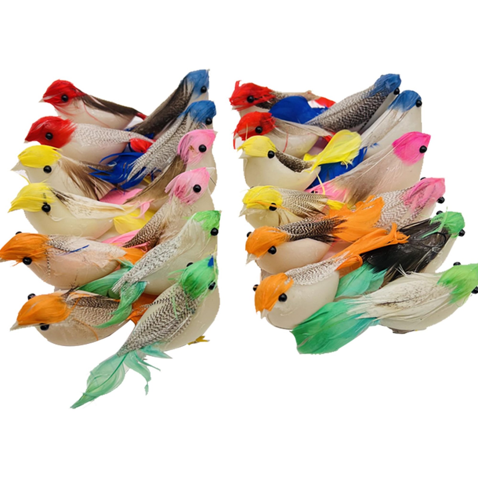 24 PCS Fake Birds Artificial Feather Birds Artificial Simulation Birds Colorf…