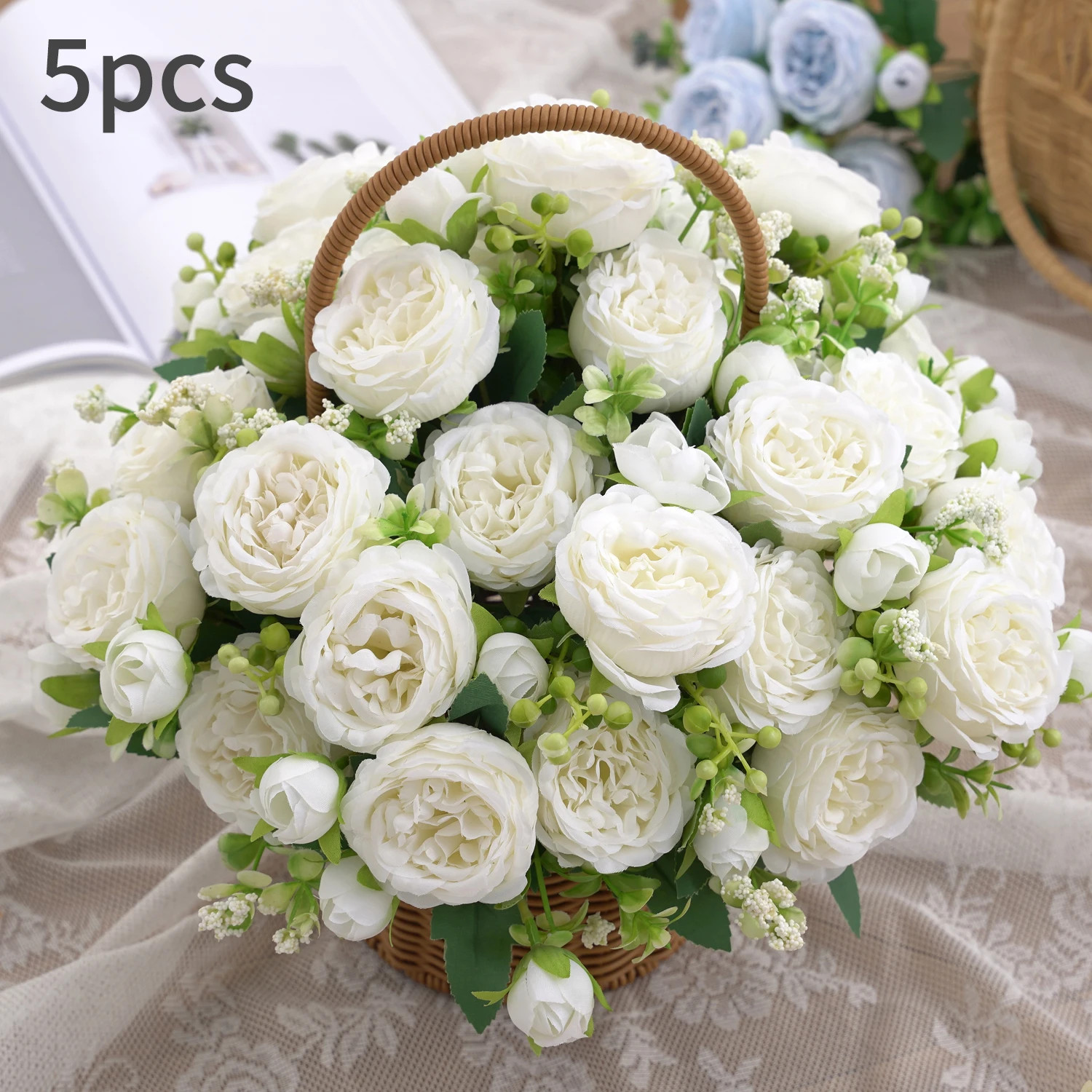 Artificial Silk Peony Flowers Fake Flower Faux Bouquet For Weddings Display HOT