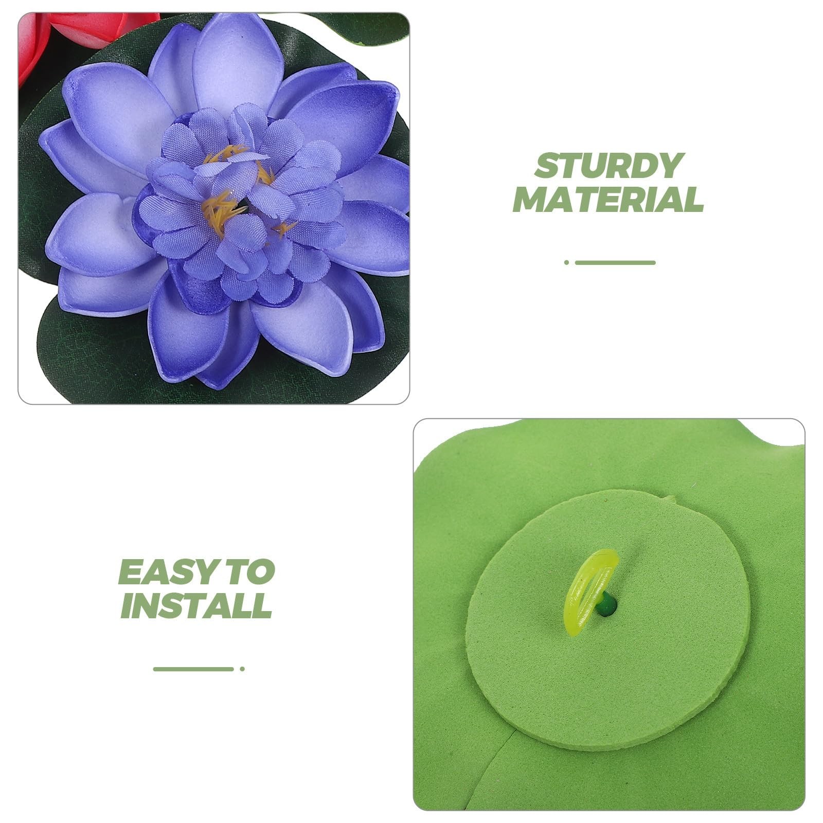 6 Pcs Artificial Floating Water Lily, Simulation Lotus Flowers, Multi Color P…