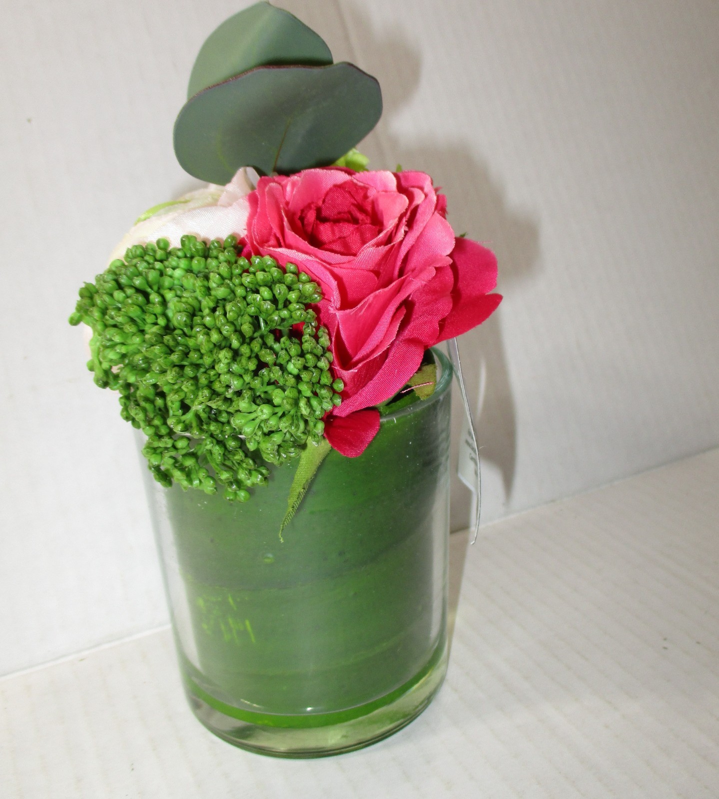 Park Place Home Artificial Flower Ranunculus Rose Decor With Vase 5.25 inches