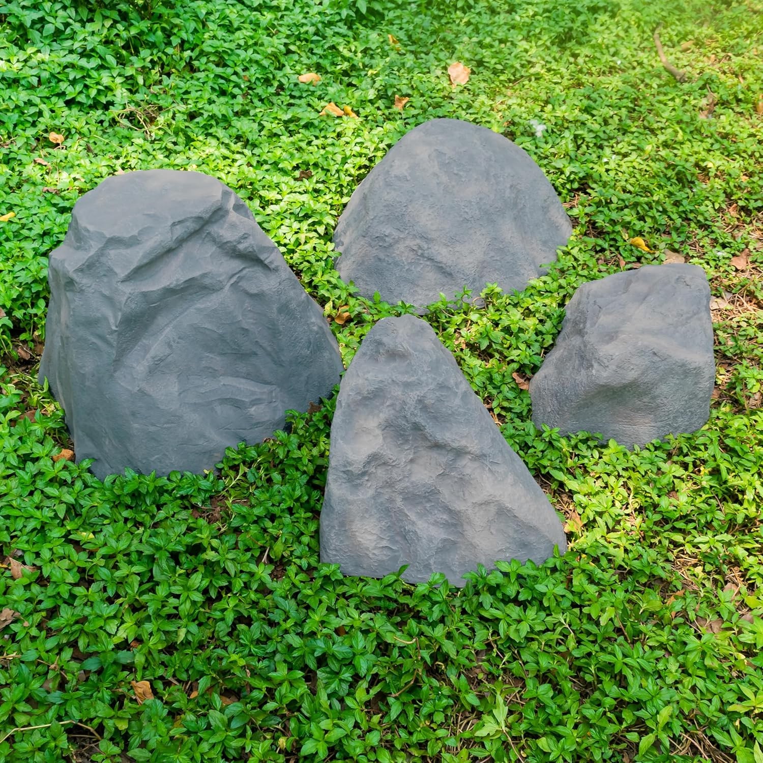 Gardenised QI004479 Outdoor Natural Artificial Round Rock Decor for Gardens