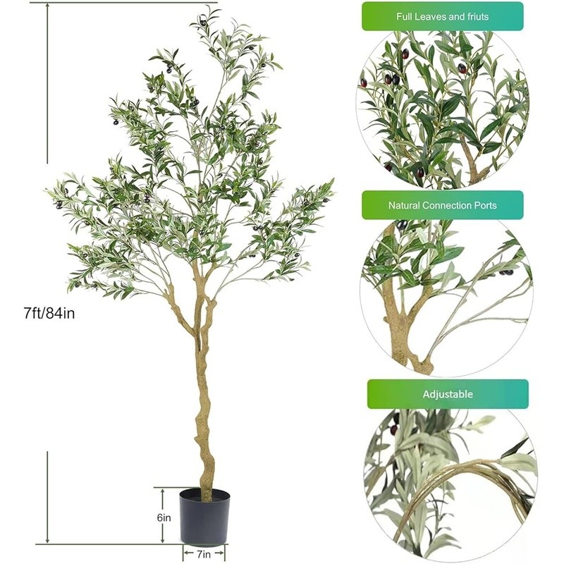 Realistic Artificial Olive Tree Lifelike Green Decor Indoor Plant Gift Idea New