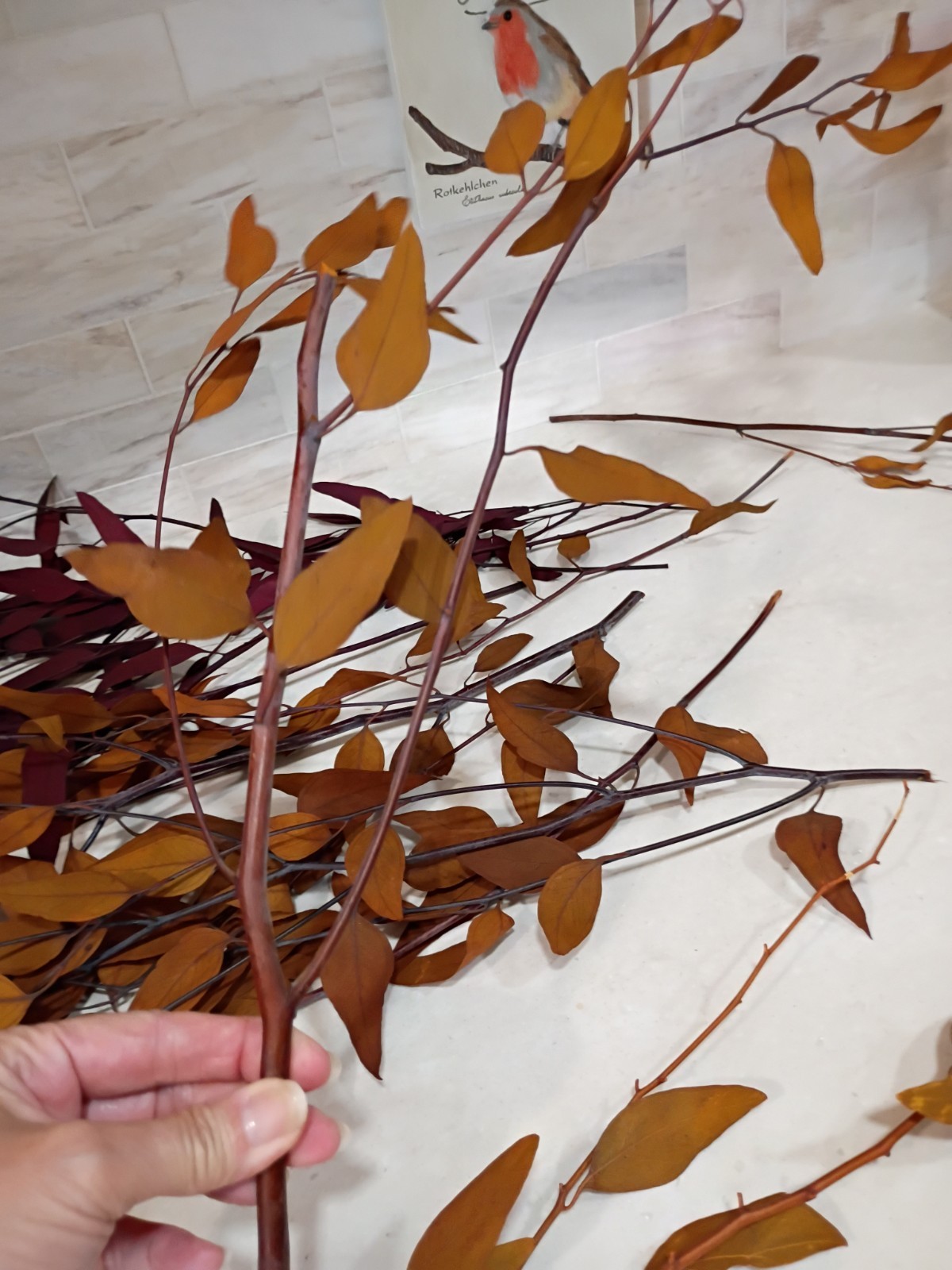 Artificial Stems Picks Flowers; Brown, Orange, Purple