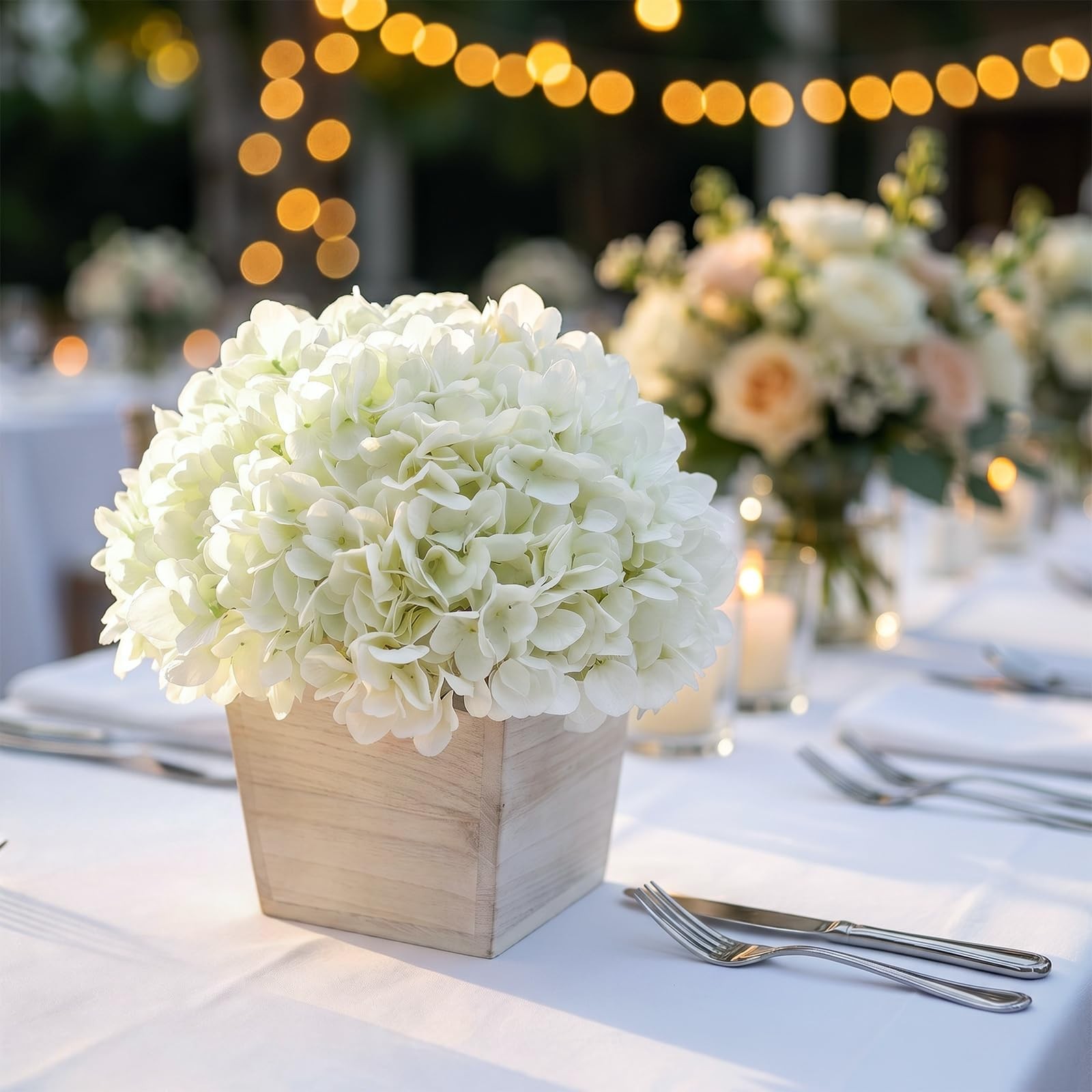 10″ Artificial Hydrangea Arrangement in Planter for Table Centerpiece, Lifeli…