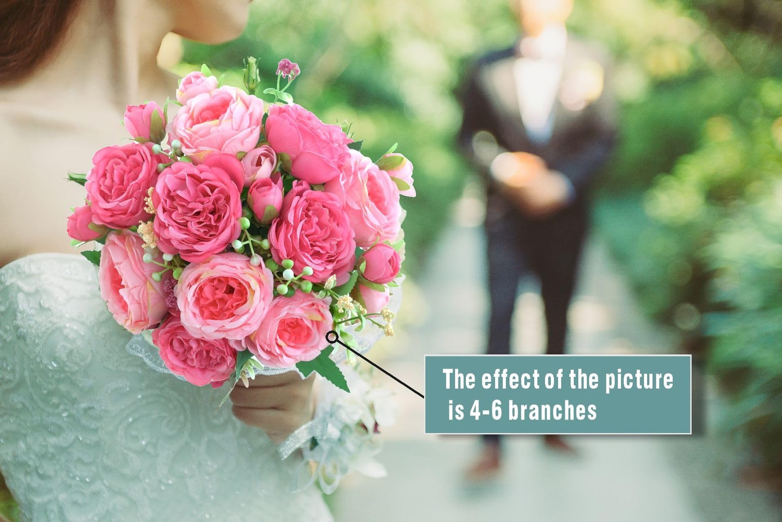 Artificial Silk Peonies 4 Bunches Faux Floral Bouquet for Wedding Home Decor