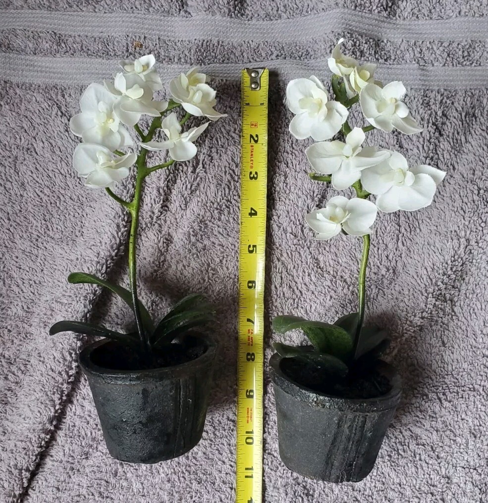 Artificial Orchid Potted Flowers, Faux Orchid Plant with Pot