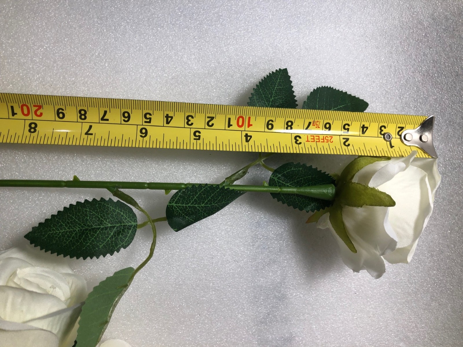 8 PCS White Fake Flowers Decor Real Touch Artificial silk Rose 20″L(Z1