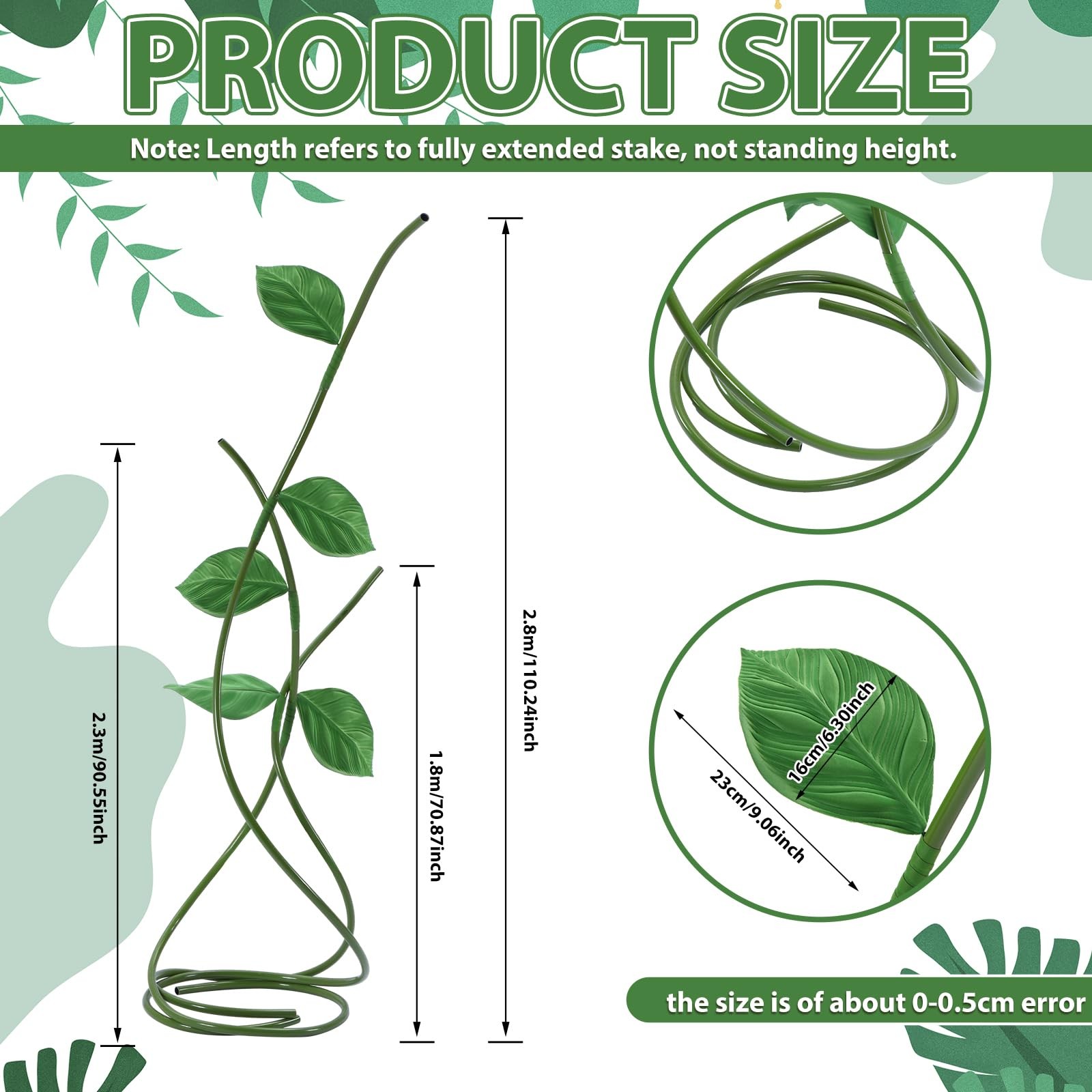 3 Pcs Standing Giant Flowers Stem Stands Giant Artificial Flower Stems for La…