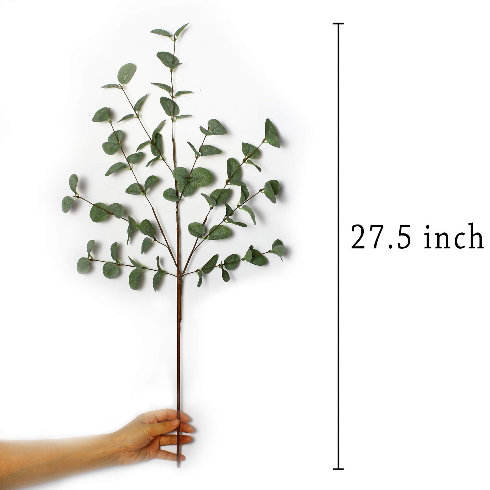 Artificial Eucalyptus Stems 6 Pcs, Plastic Leaves, Home Decor, Green