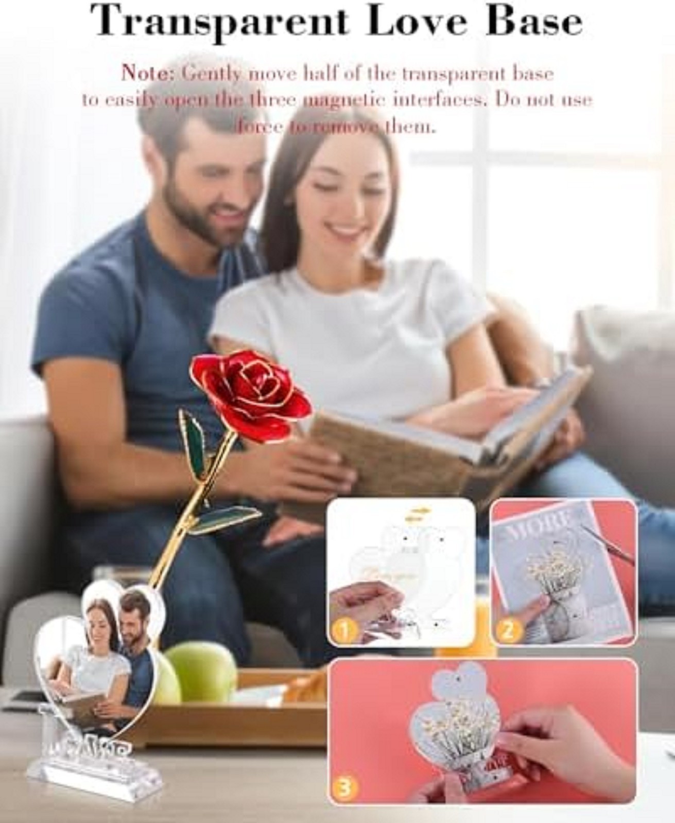 24K Gold Dipped Real Rose with Stand – Forever Gift for Her, Red