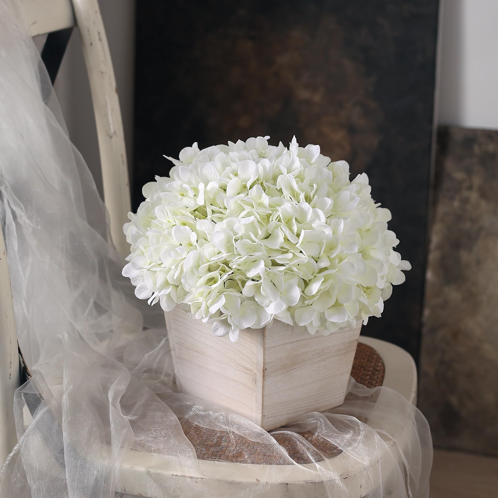 10″ Artificial Hydrangea Arrangement in Planter for Table Centerpiece, Lifeli…