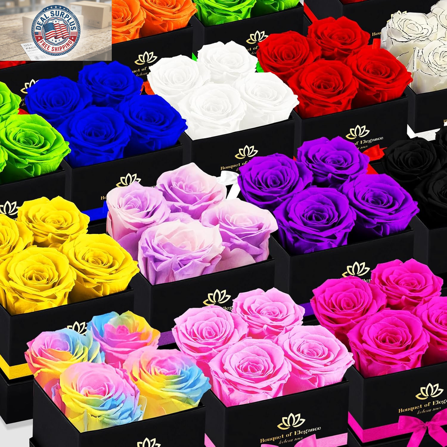 White Forever Flowers Roses in a Box,Real Preserved Flowers,Preserved Roses,Fore