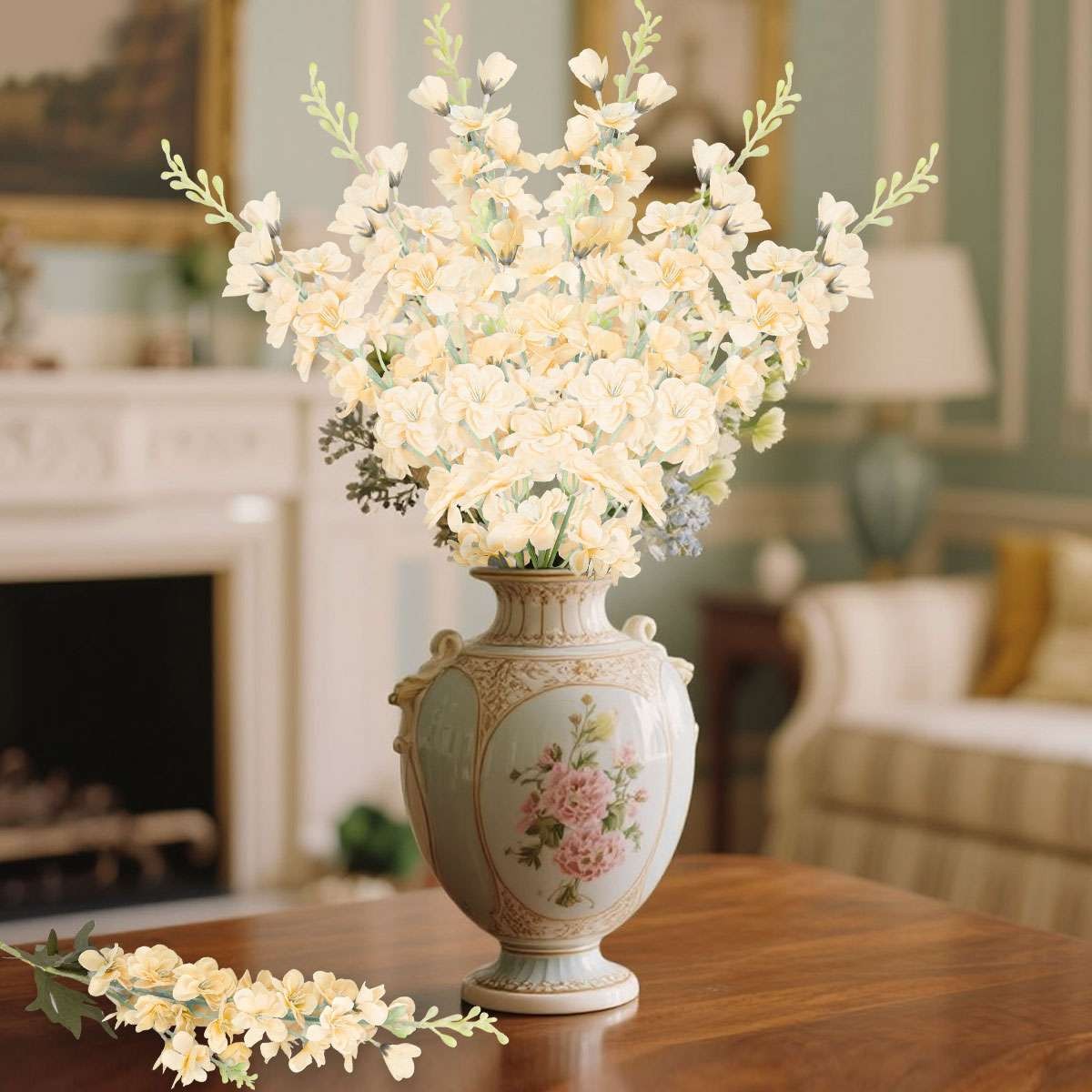 LOT Artificial Flowers Delphinium Long Silk Larkspur Flowers Home Garden Decor