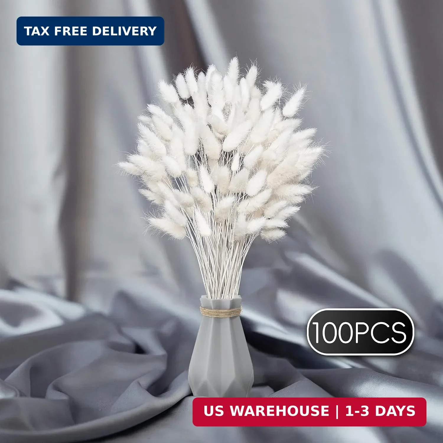 120 PCS White Dried Pampas Grass Decor, 17-inch Pompas Floral, Dry Flowers for D