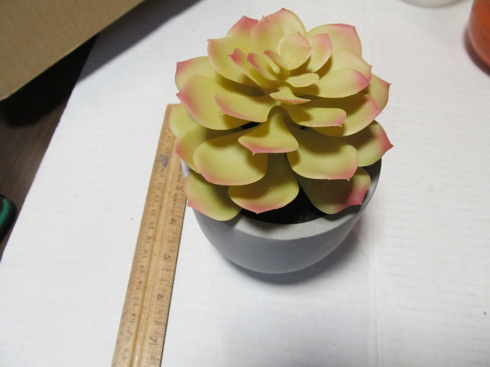 Yellow Faux Jade Plant 6 inches Gray Vase Target