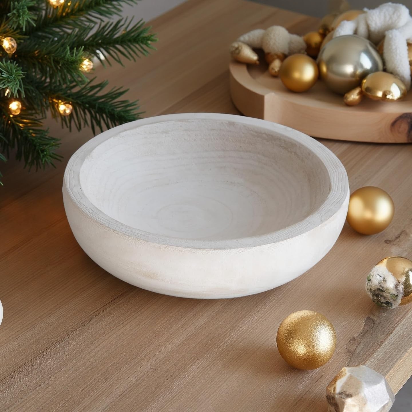 Paulownia Wood Hand Carved Tray 10″
