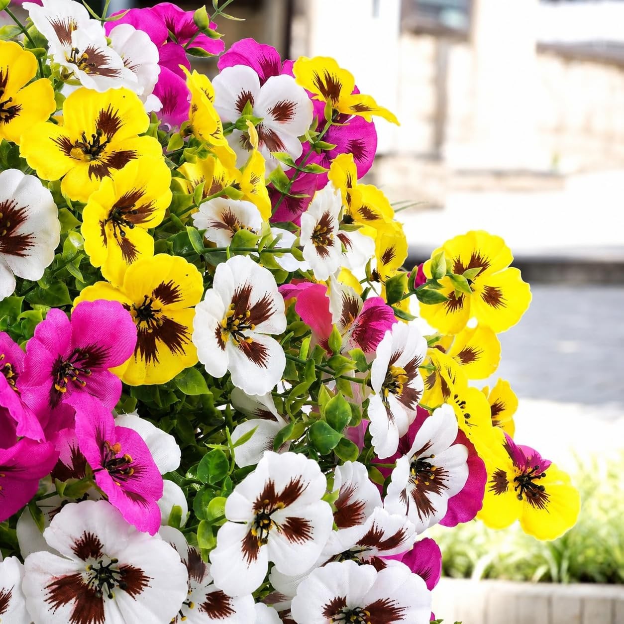 36 Stems Artificial Pansies Flowers for Outdoor