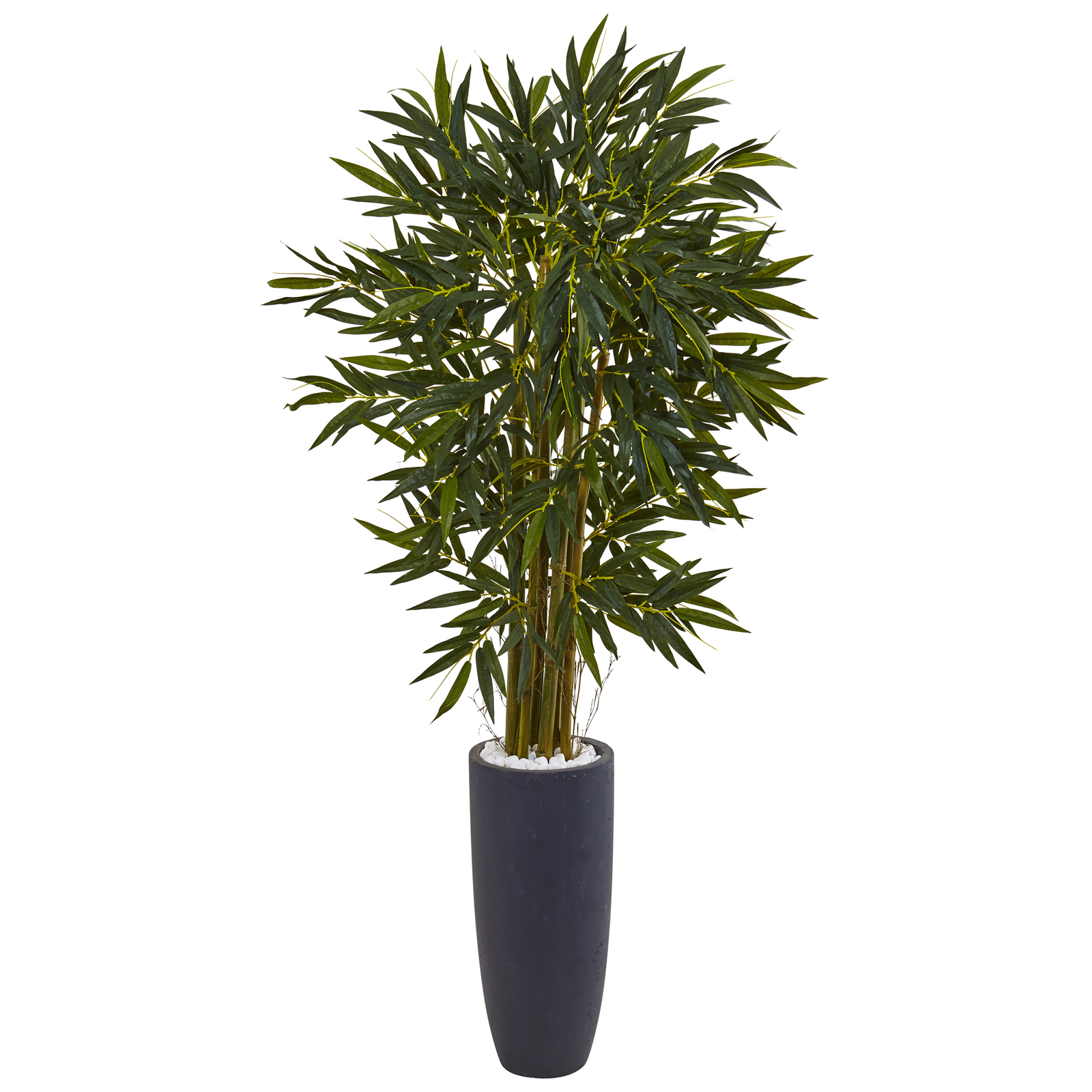 Nearly Natural 6.5’ Bamboo Tree In Gray Cylinder Planter Realistic Home Decor