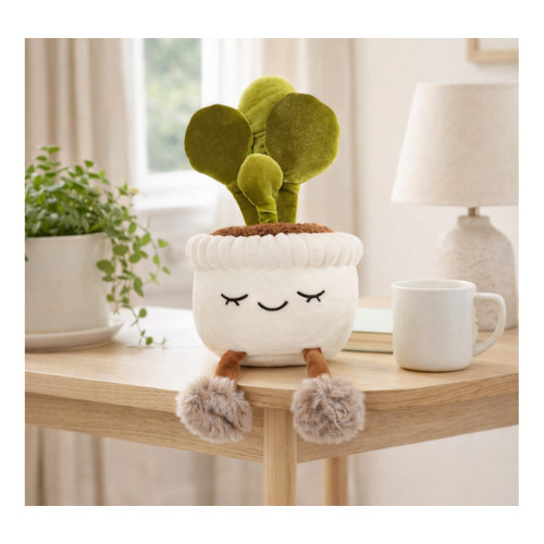 Plush Plant Decor, Soft Faux Houseplant, Cute Stuffed Plant for Home & Office, C