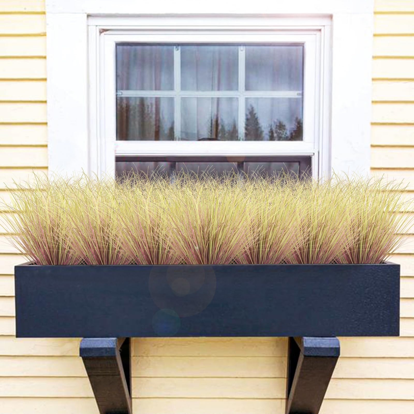 10 Bundles Fake Grass Plants Artificial Plants Outdoor Faux Plants Tall Shrub…