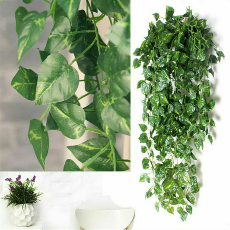 2Pcs Artificial Hanging Plants Vines Ivy Ferns Outdoor Garland Decor Home