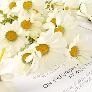 Artificial Daisy Flowers 6 Bundles 21” Faux Silk Daisy Flowers with Stems for