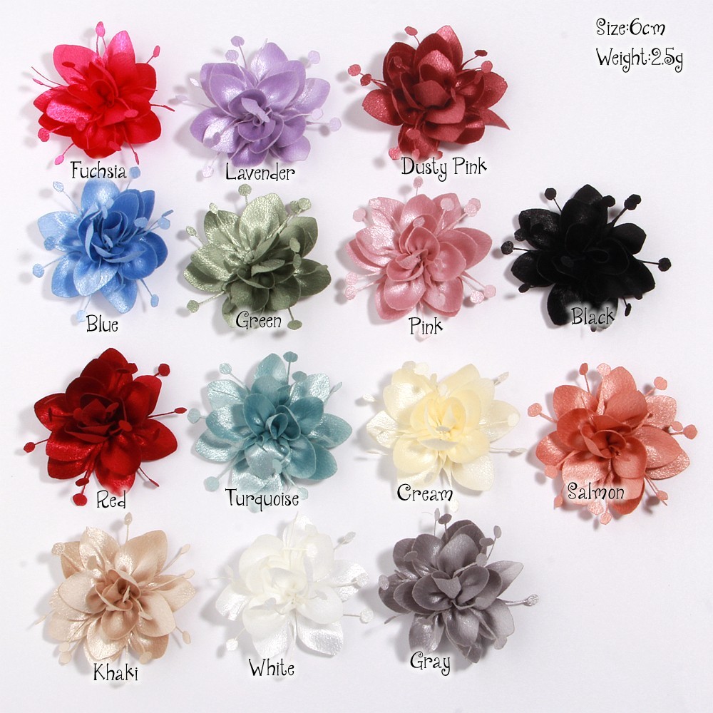 6cm Fabric 3D Chiffon Flower DIY Chiffon Artificial Flower Burnt Edge Handmade