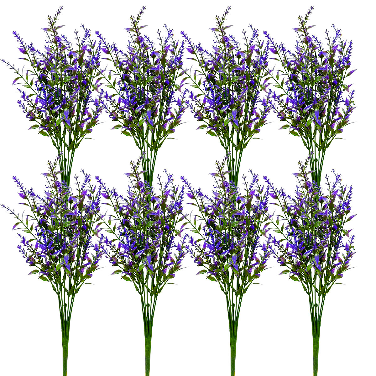 16/40 Bundles Artificial Flowers Fake Plants Outdoor UV Resistant Plastic Flower