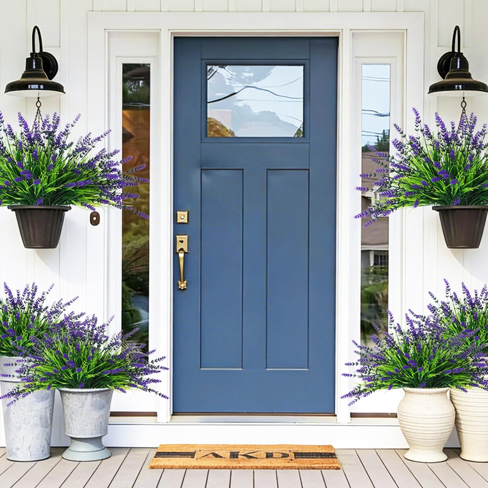 Faux Lavender Plants 14.5″ Height, 32 Bundles UV Resistant – Outdoor Garden