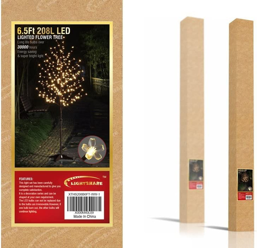 6.5 Feet 208L LED Lighted Cherry Blossom Tree, Warm White, Decorate