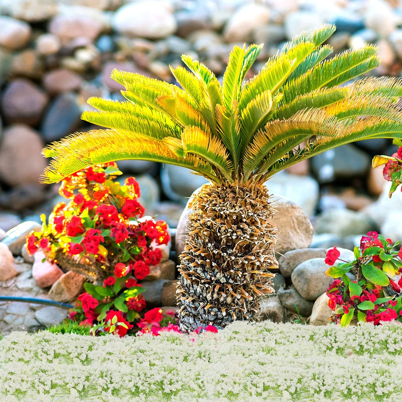 14pcs Miniature Flowers Cluster DIY Plants Vegetation Diorama Static Grass Tu…