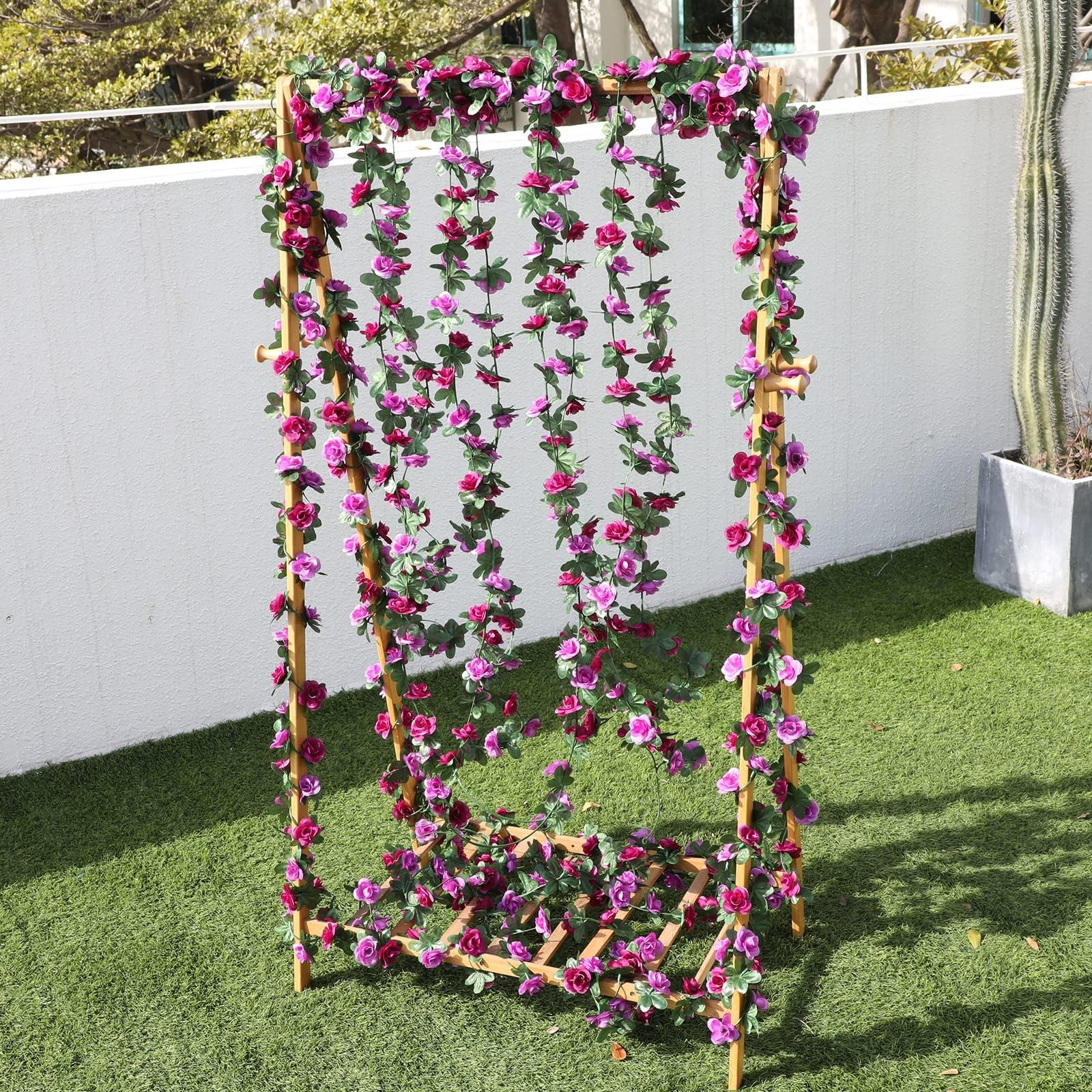 Flower Garland Rose Vines, 2 Strands 16.5Ft Flowers Vines for Bedroom, Rose F…