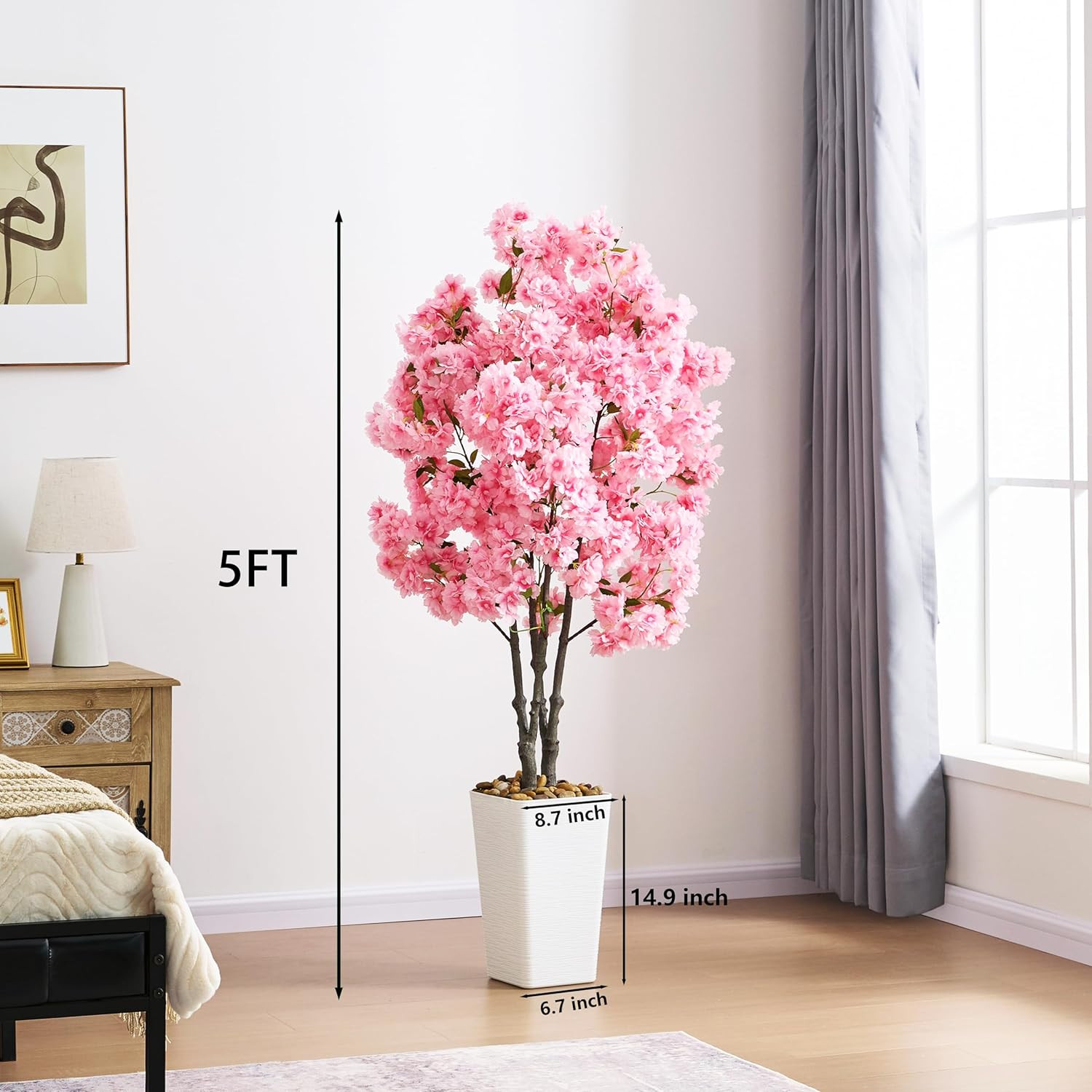 5FT Artificial Cherry Blossom Tree – Pink Sakura Decor for Home & Events