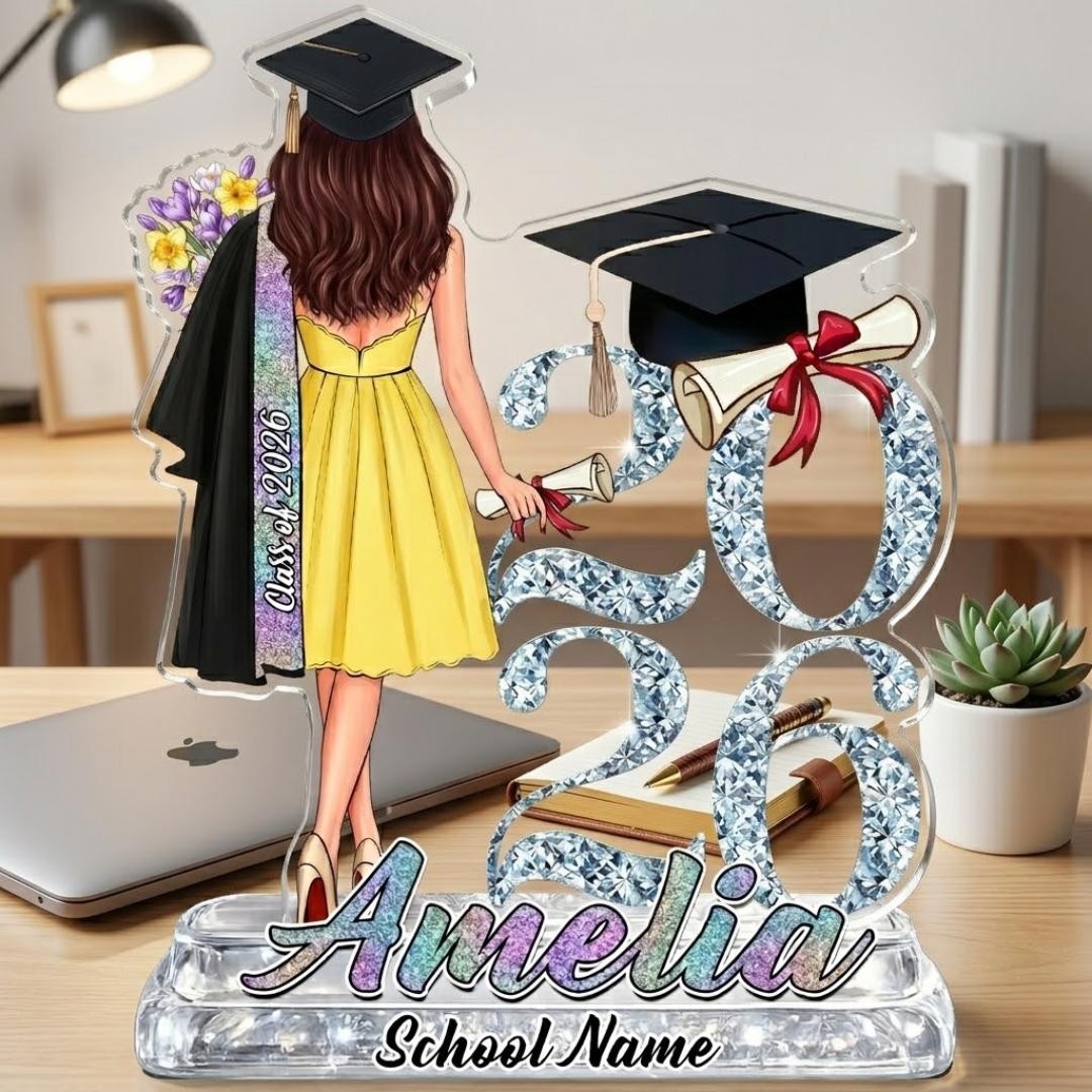 Personalized Graduation Gift 2026 Girl Acrylic Plaque, Custom Name Senior Class