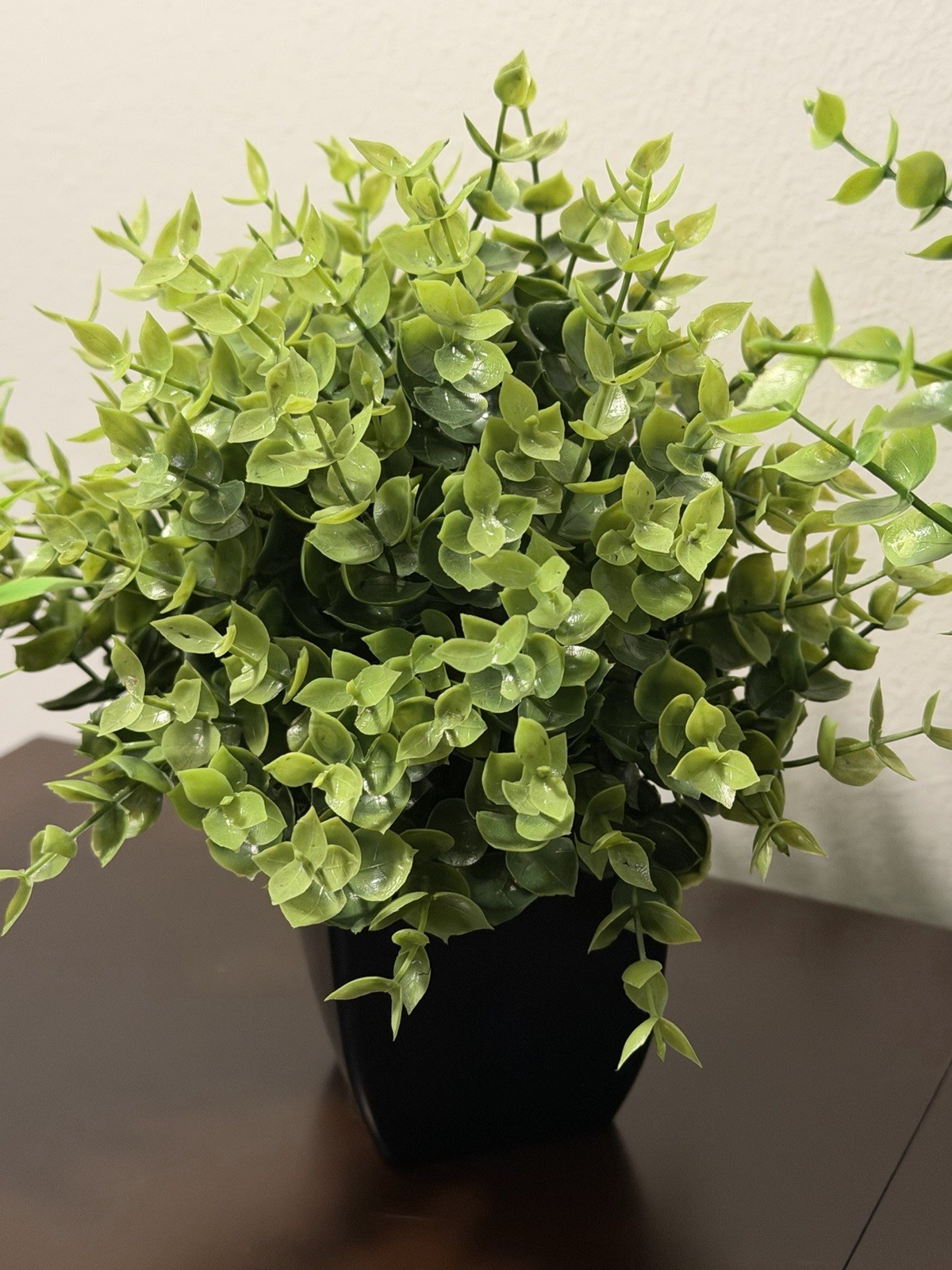 4 Pack Plants Small Faux Artificial Plastic Pots Indoor 3 Black 1 White Pot
