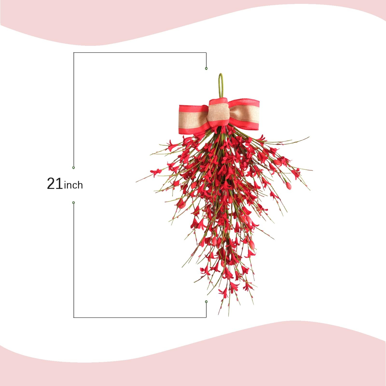 Forsythia Spring Teardrop Swag, 2Pcs Artificial Spring Summer Floral Hanging …