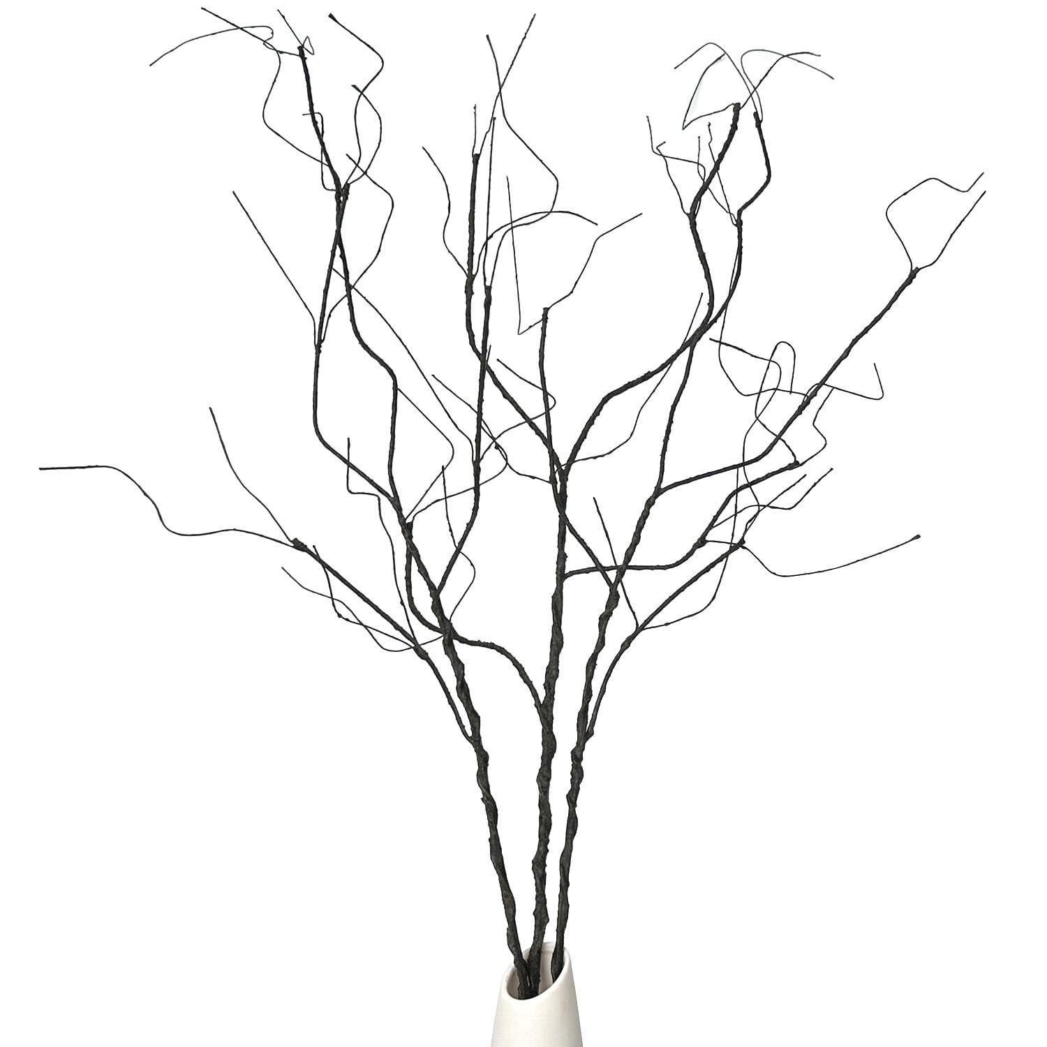 3Pcs 37″ Lifelike Curly Branches Dry Artificial Twigs Fake Plants Bendable St…