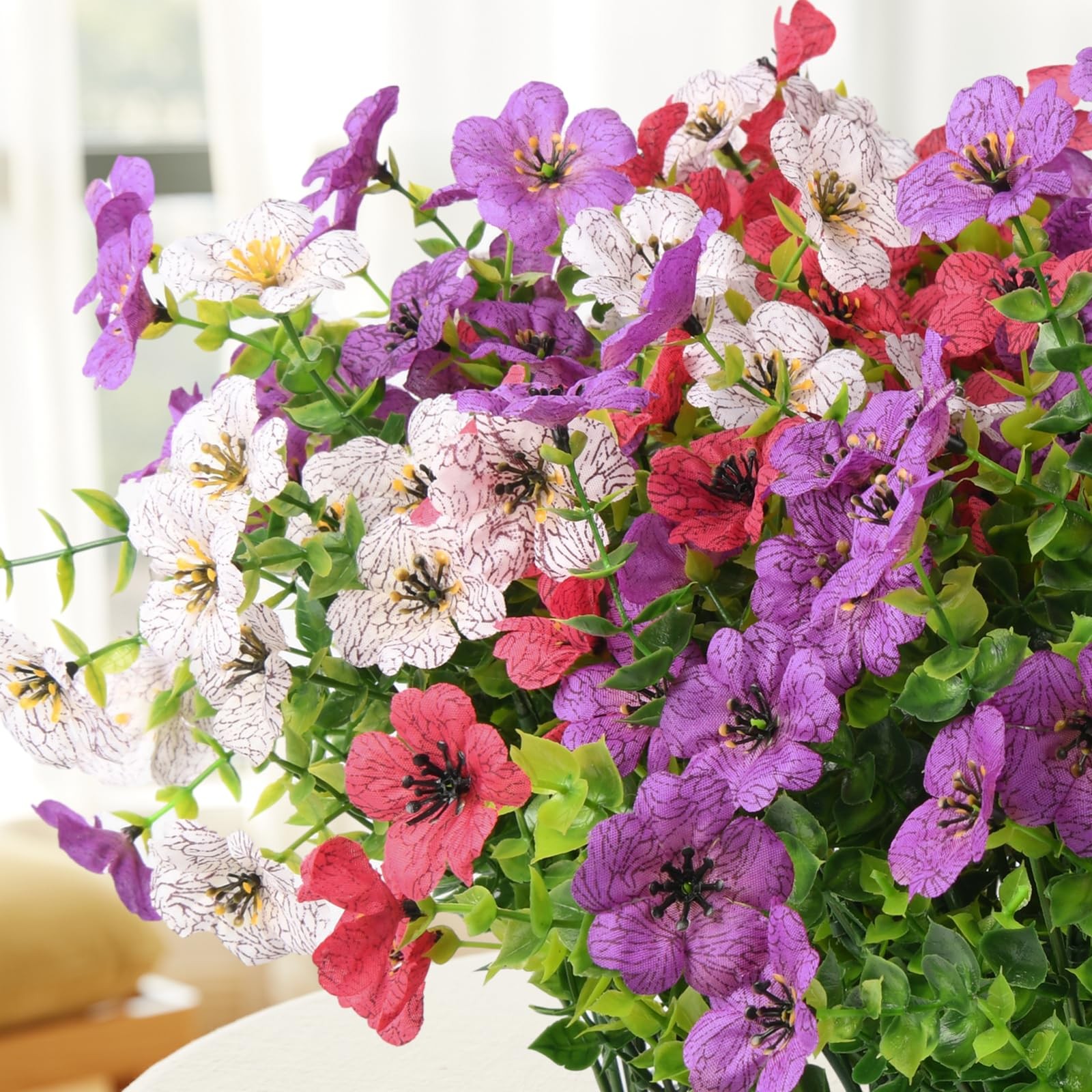 Artificial Flowers for Outdoors Faux Plants Fake Flowers Spring Summer Decora…