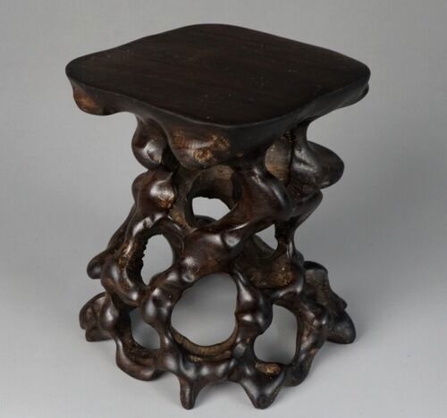 Ebony Wood Root Carved Display Rack Bonsai Curio Craft Collectables Base Decor