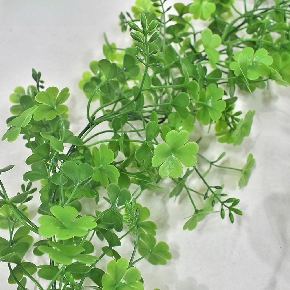 180cm Clover Wreath Green Artificial Rattan Shamrock Decor for Home Event
