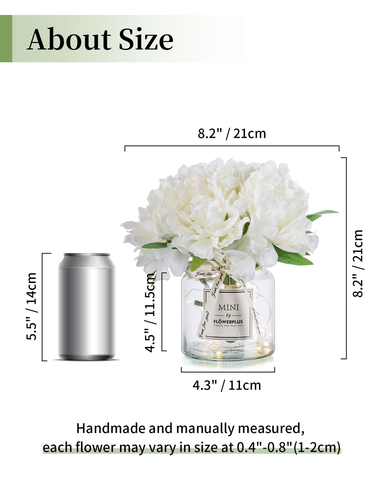 Fake Flowers in Vase for Table: White Artificial Hydrangea with Glass Vase LE…