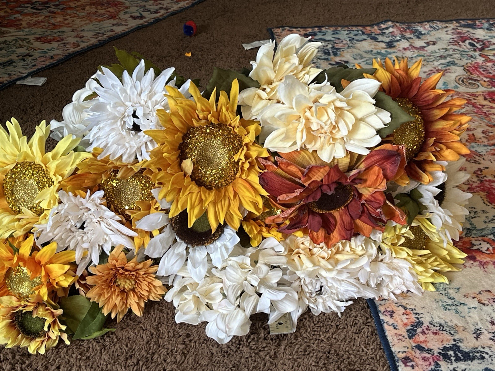 25 Stems Ashland Faux Sunflowers Etc artifical Crafters Fall NWT $230+msrp