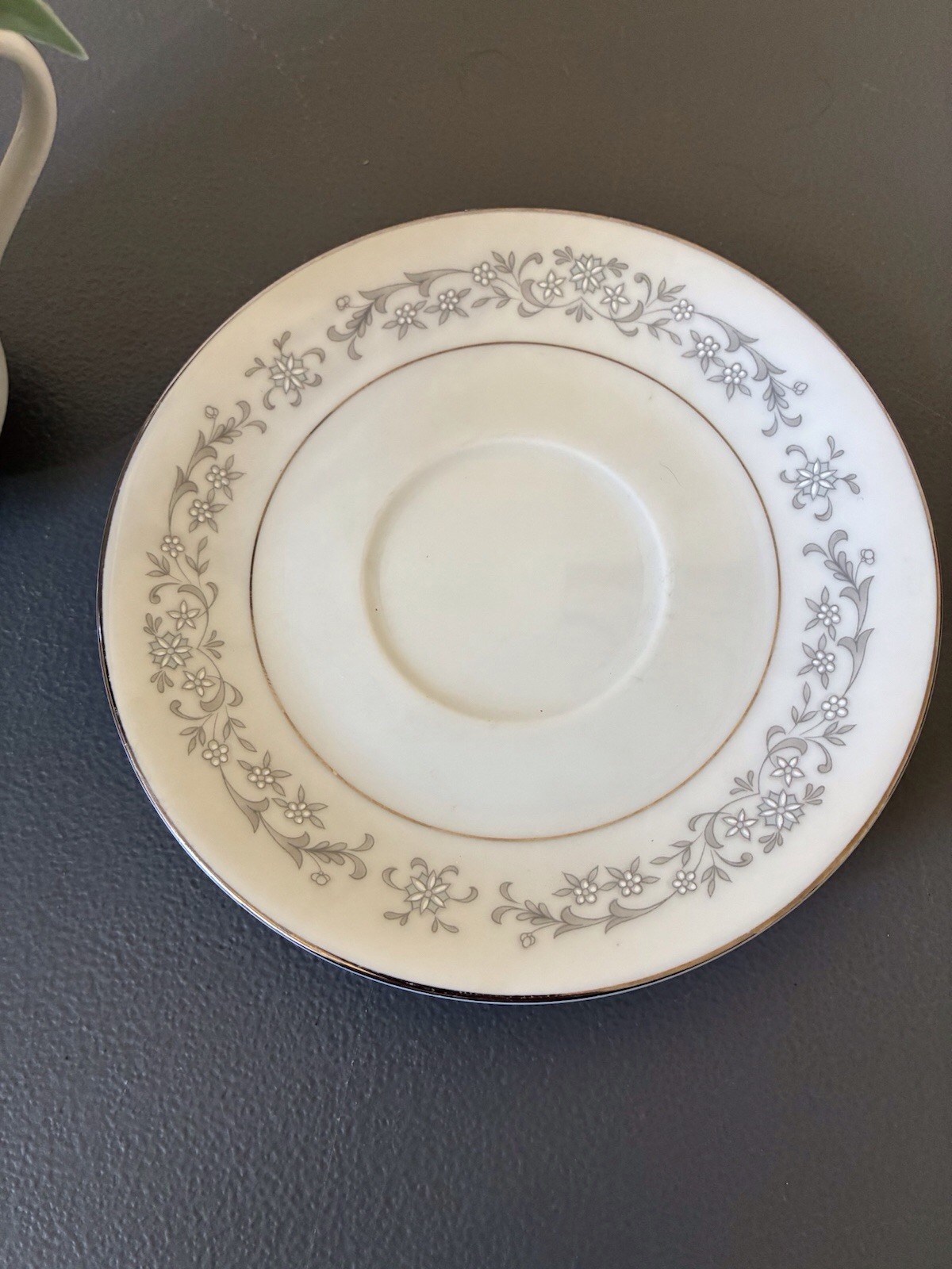 Grandmas Vintage Up Cycled Teacup Saucer Floral Centerpiece Homemade Decor