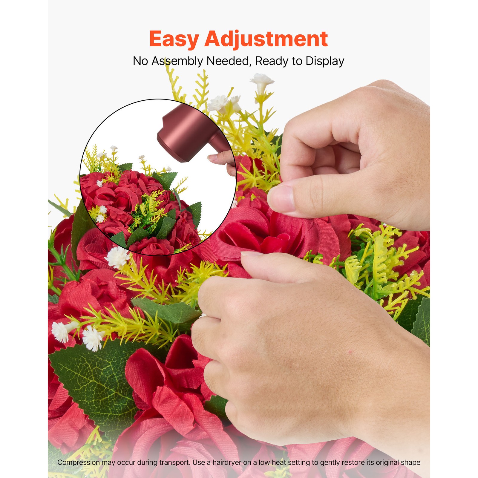 Uimoso Artificial Flower Balls for Wedding Decorations, Set of 10, Red
