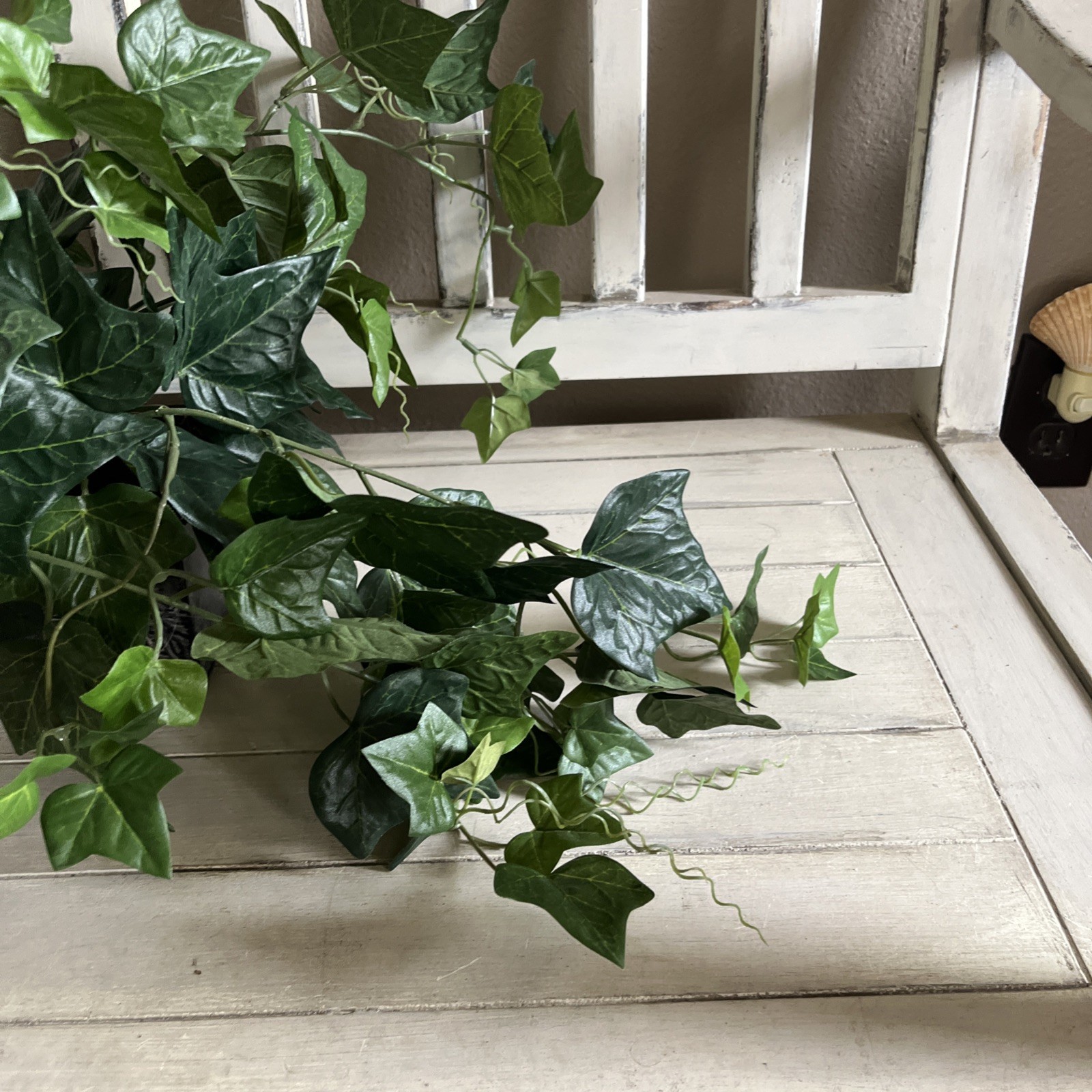 Faux Ivy In Metal Container 10.5”W x4.25”Dx4”H Container W/ Plant 12”H x30”W