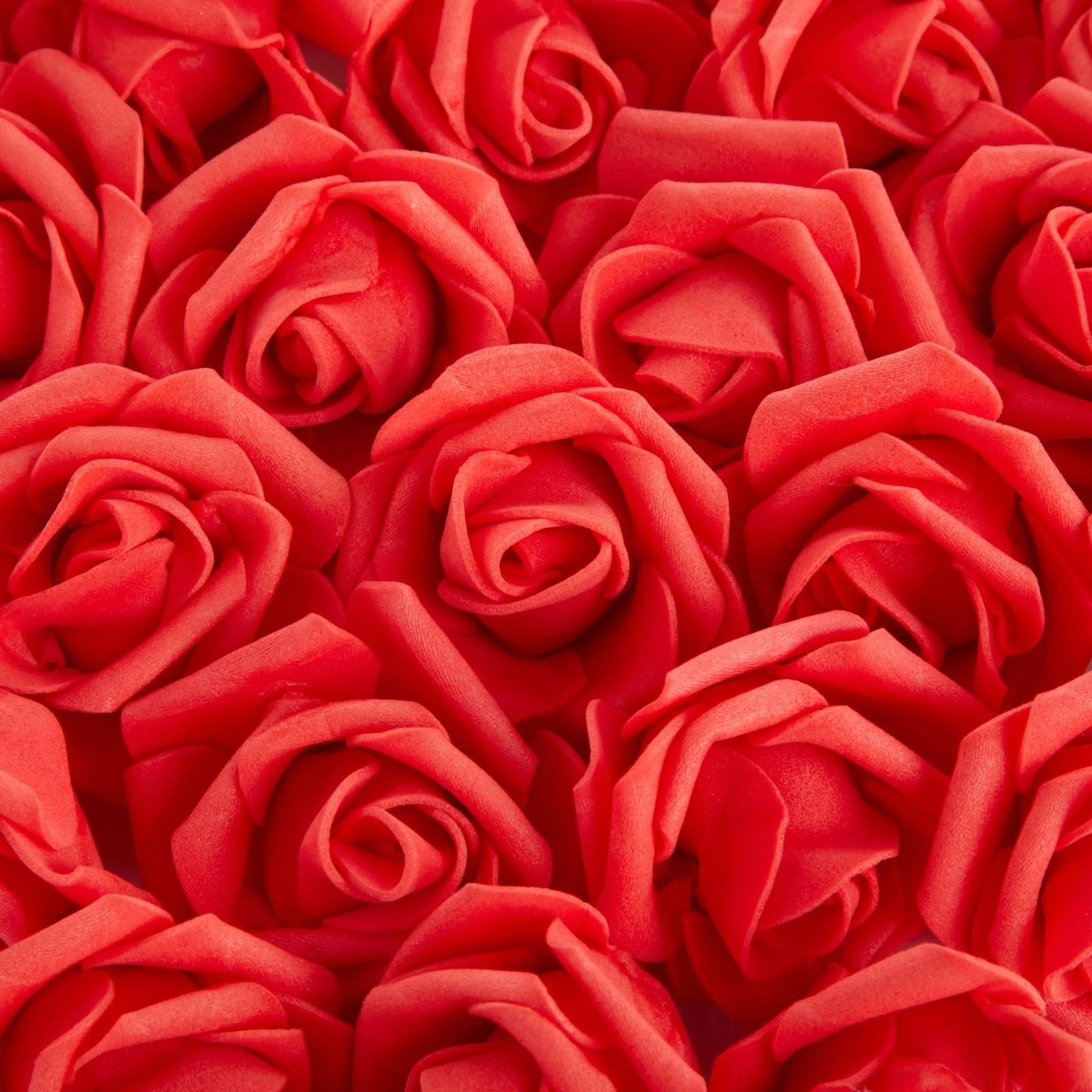 200 PCS Red Foam Rose Head 2 Inch Bulk Artificial Fake Floral Craft Wedding