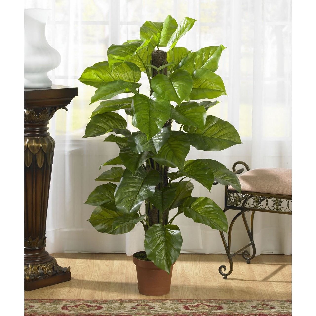 52″ Large Leaf Silk Fake Philodendron Plant ~ (Real Touch)