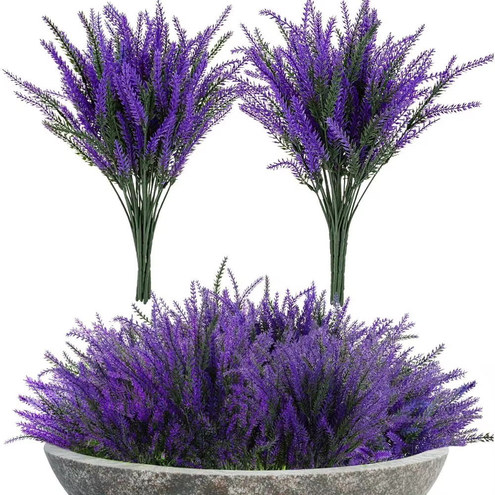 5/10pcs Artificial Lavender Flower Heads DIY Fake Flowers Bouquet Table Display