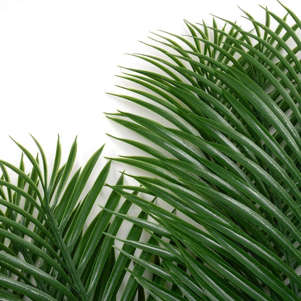 24Pcs Artificial Palm Leaves Tropical Plants Faux Fake Palm Fronds Plant (24, Gr